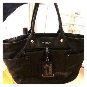 Marc Jacobs- black lamb leather weekender tote
